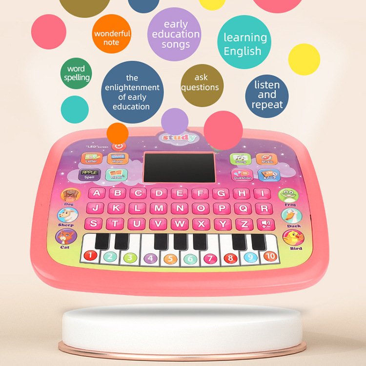 AiJH Learning Tablet English LED Screen Education Toys Multi-Functional Story Learning Machine Children Toys