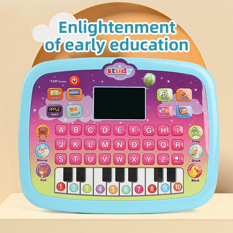 AiJH Learning Tablet English LED Screen Education Toys Multi-Functional Story Learning Machine Children Toys
