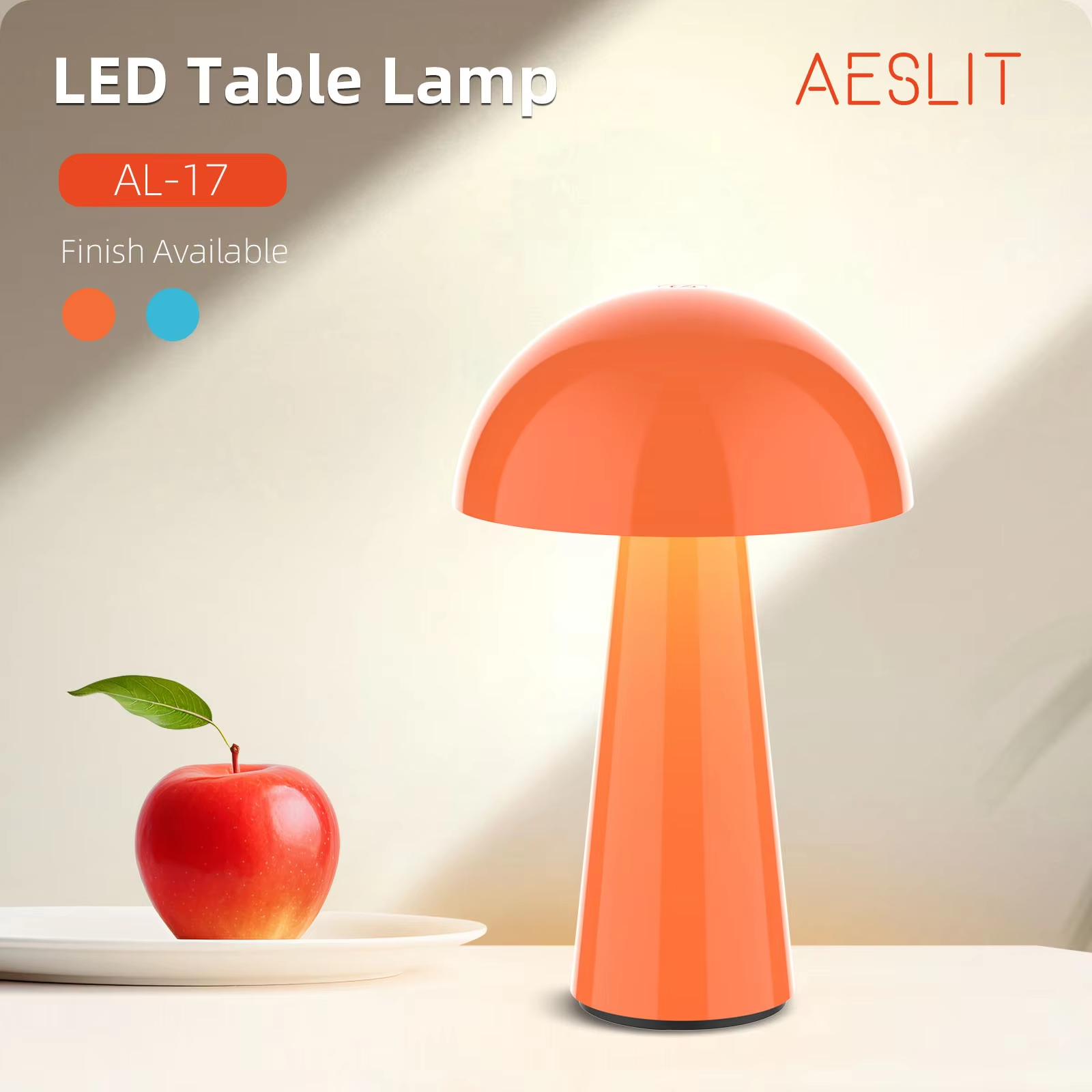 AESLIT Bedside bar hotel book Decoration Desk Lights Mushroom Led Table Lamp Electric AL-17 Orange