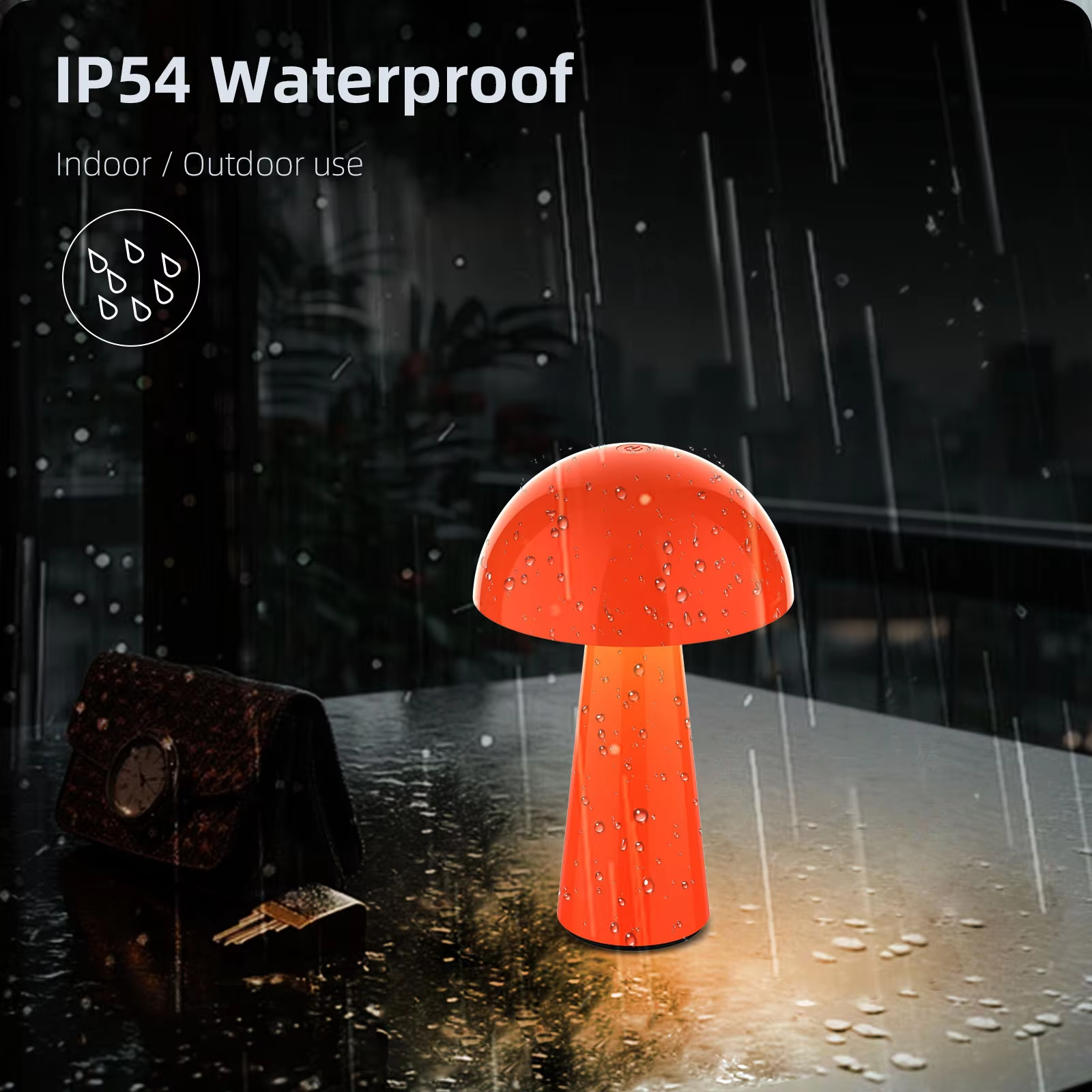 AESLIT Bedside bar hotel book Decoration Desk Lights Mushroom Led Table Lamp Electric AL-17 Orange
