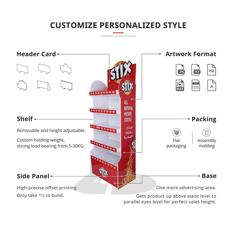 Wholesale China Factory Supermarket Advertising Display Stand Shelf PVC/Acrylic Supermarket Store Shelves