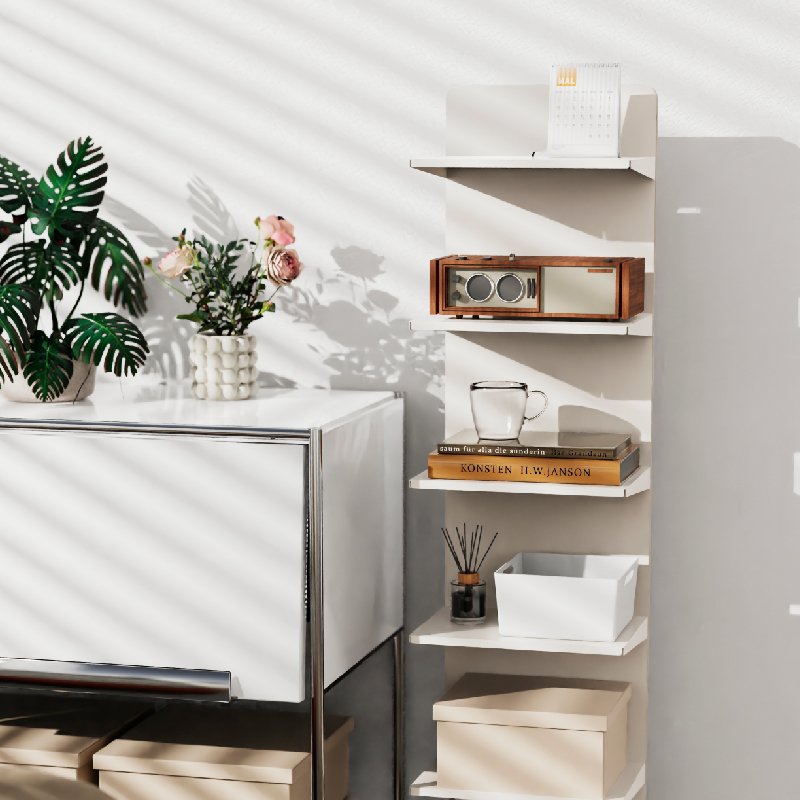 Multi-Layer Minimalist Metal Vertical Light Storage Rack Floor Use for Face Storage