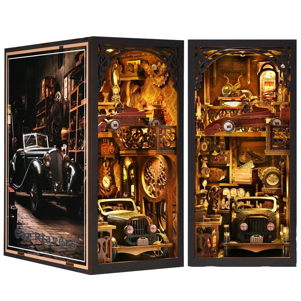 Hot Sale Aslowsnail Car Players 3D Book Nook Kit DIY Book Nook with LED Light
