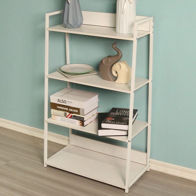 White Shoe Rack Modern Wood Display Stand Wood Rack With Storage Units 4 Tier Simple Design Home Organizer Book Shelf