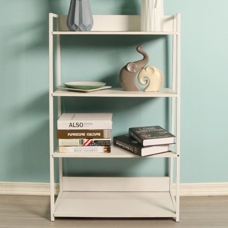 White Shoe Rack Modern Wood Display Stand Wood Rack With Storage Units 4 Tier Simple Design Home Organizer Book Shelf