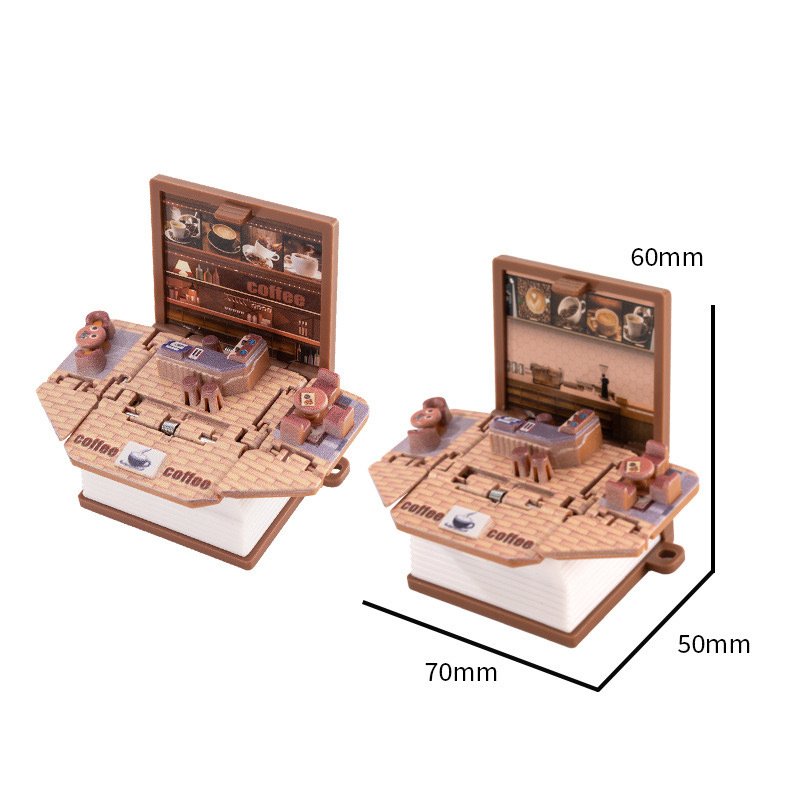 Creative 3D folding bomb book Basketball castle dinosaur car key chain puzzle pendant small gift custom Magic Book keychain