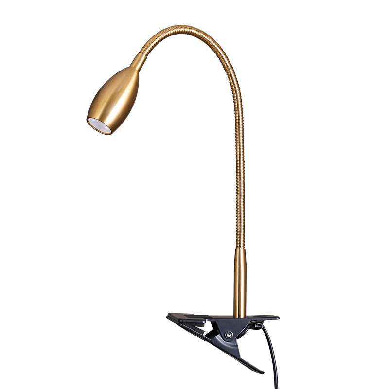 customizable golden 3W clip light for desk Headboards Crafting Work Flexible to adjust the angles metal clip reading light
