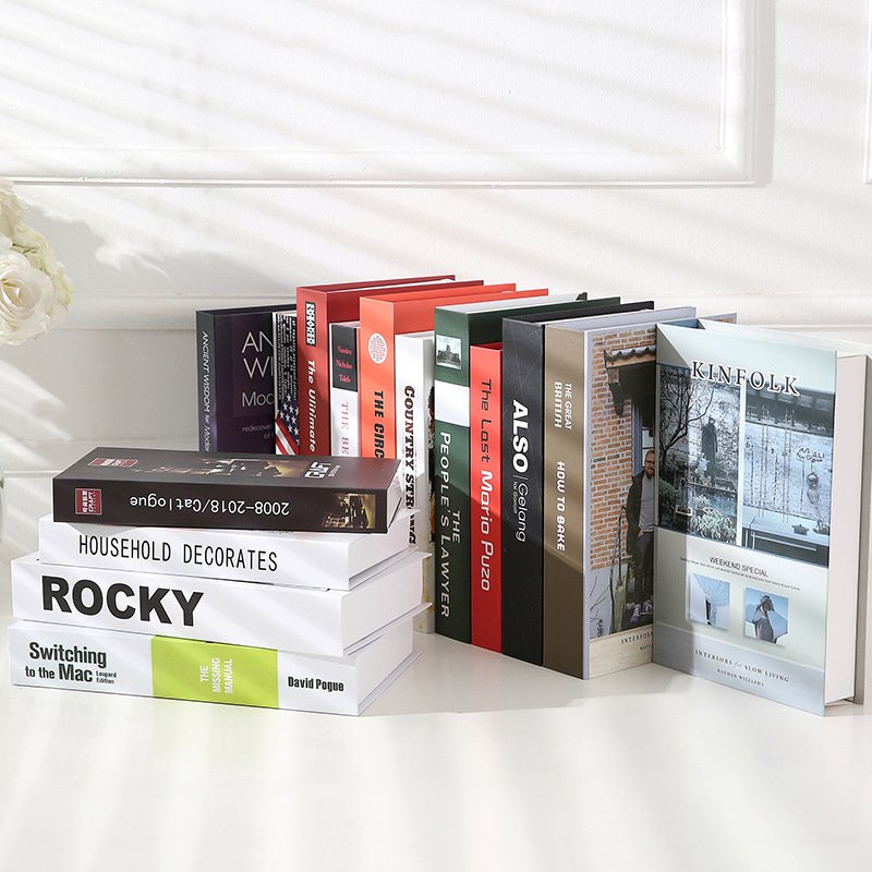 Home Hotel Soft Decorations including Glass Candle Creative Nordic Fake Book Ornaments English Simulation Decorative