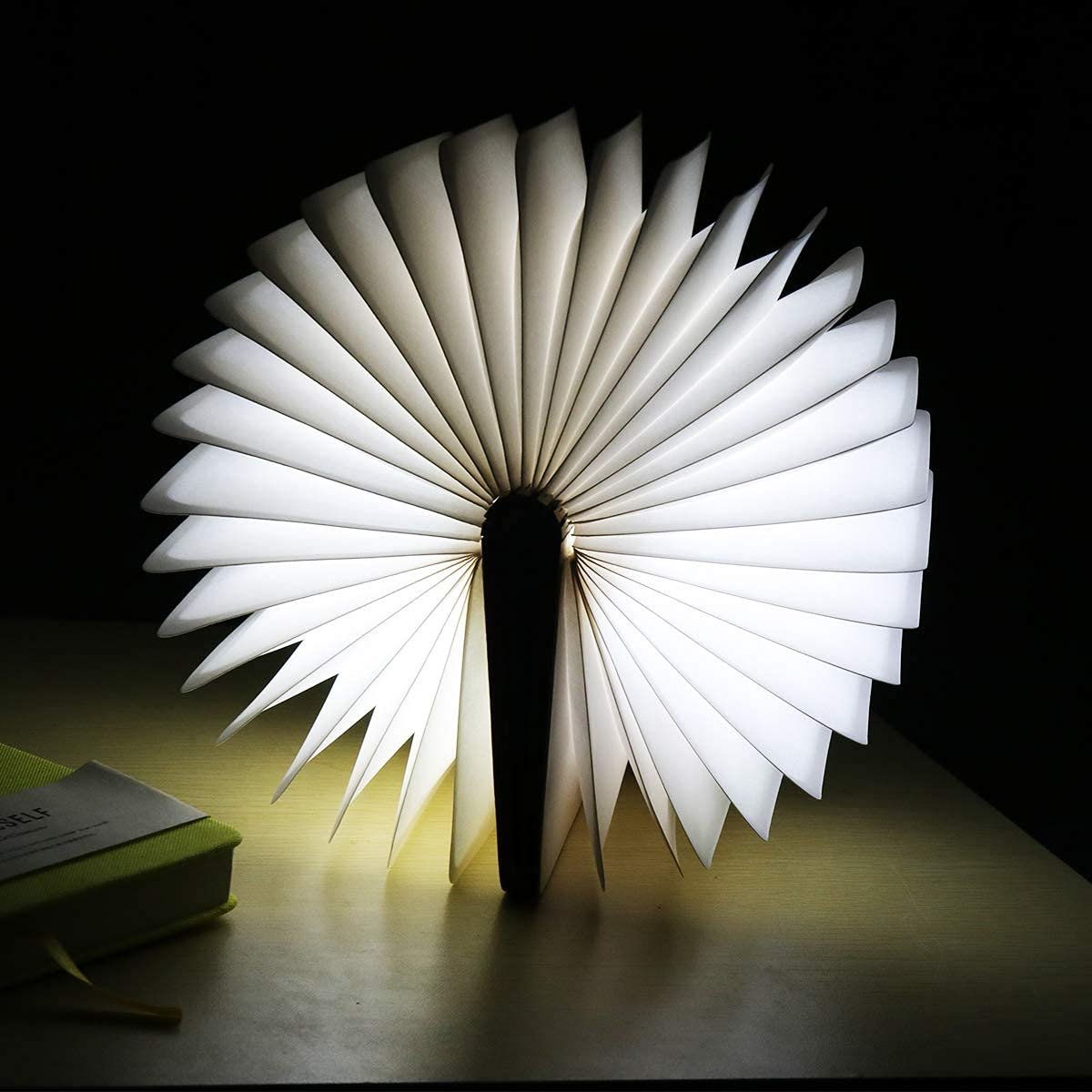 8 Colors Folding Book Lamp Upgraded Version Portable Desk Light Novelty LED Paper Lantern with USB Rechargeable Night Light