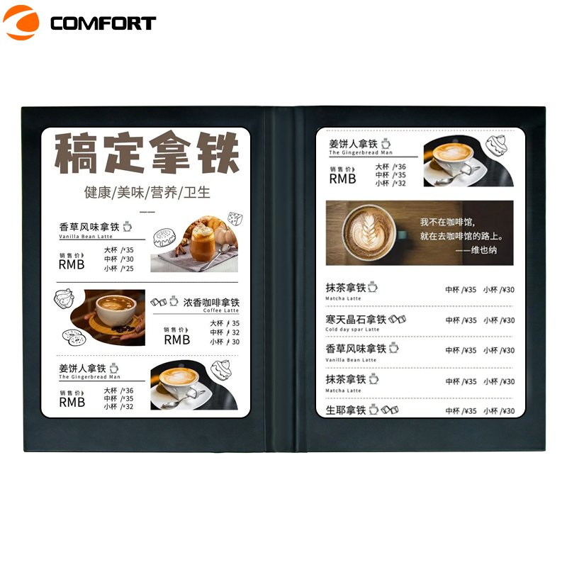 Factory directly sell Restaurant bar nightclub led light upleather menu cover illuminated led backlit menu book