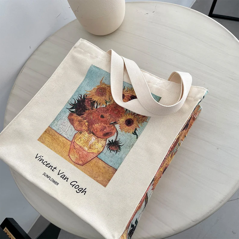 2024 Luxury Eco-friendly Cotton Canvas Bags Letter Shopping Personalized Printing Women Canvas Tote Bag With Custom Logo Printed