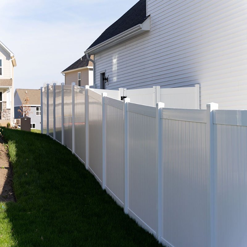 8ft Outdoor Garden Privacy Security Fence 6x8 White PVC Vinyl Fence Panels with Plastic Frame & PVC Coating for Farm Use
