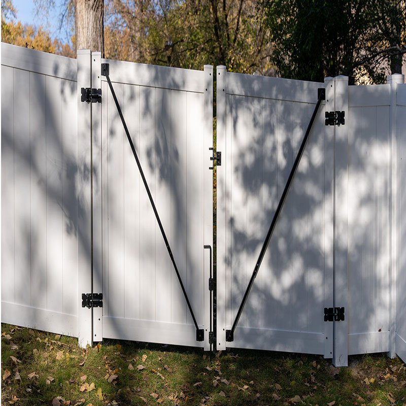 8ft Outdoor Garden Privacy Security Fence 6x8 White PVC Vinyl Fence Panels with Plastic Frame & PVC Coating for Farm Use