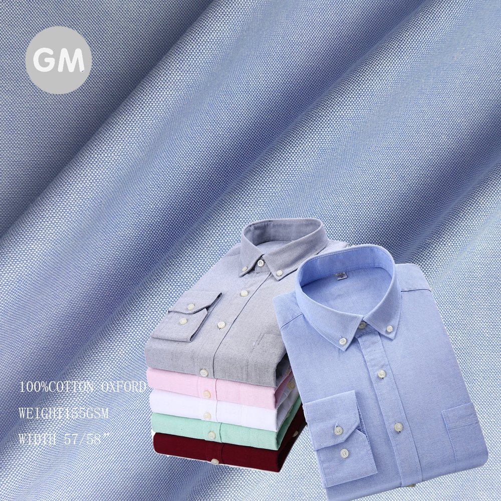 High quality Woven yarn dyed poly cotton Oxford shirting fabric for men's shirts formal casual shirts