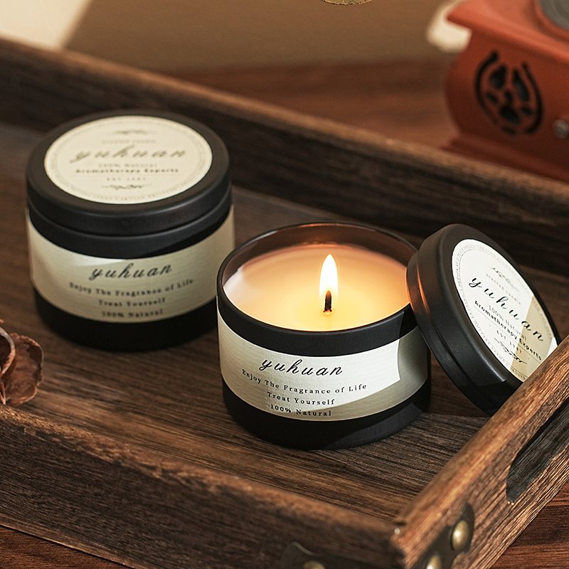 Custom Logo Essential Oil Aromatherapy Candles Home Deodorant Plant Aroma Soy Wax Luxury Scented Candle In Tin Can