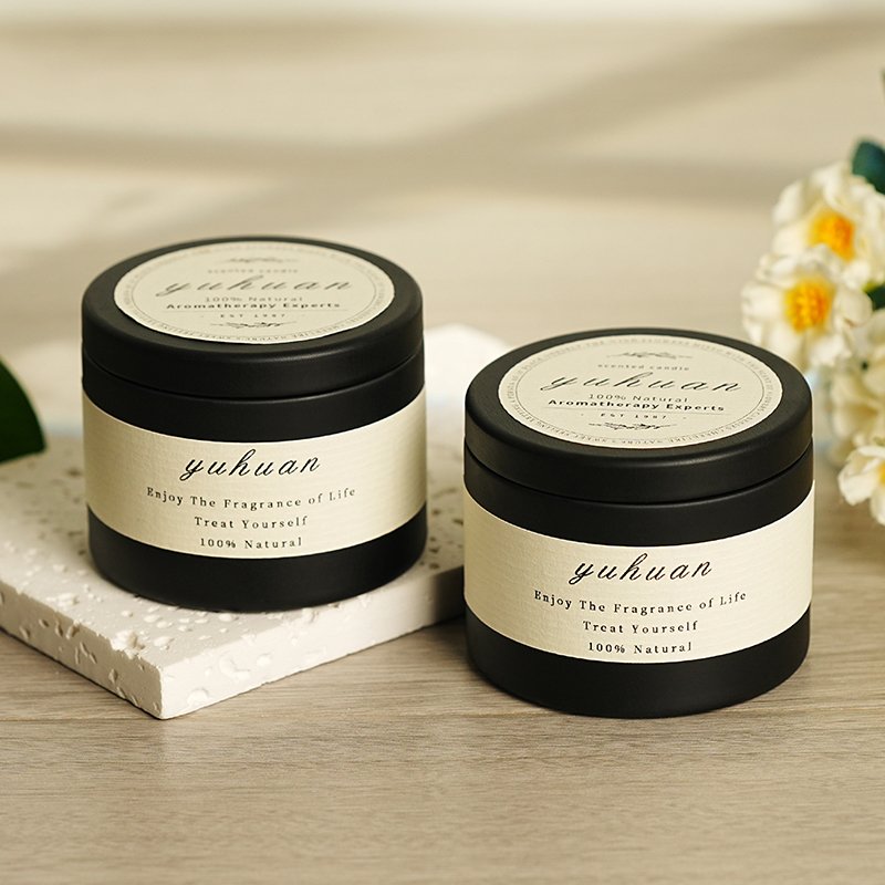 Custom Logo Essential Oil Aromatherapy Candles Home Deodorant Plant Aroma Soy Wax Luxury Scented Candle In Tin Can