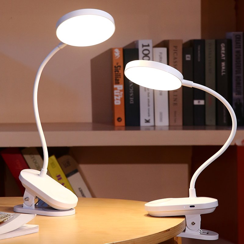 Rechargeable LEDs Clip on Desk Lamp 360 Flexible Gooseneck Reading Table Light Eye-Caring USB Table Lamp Study Read Light