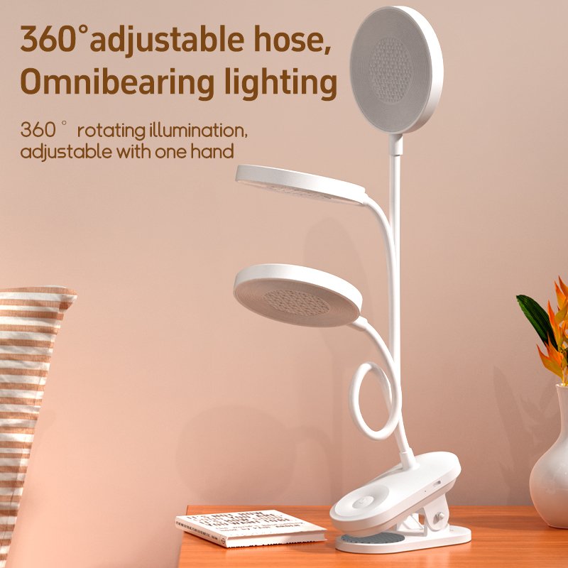 Rechargeable LEDs Clip on Desk Lamp 360 Flexible Gooseneck Reading Table Light Eye-Caring USB Table Lamp Study Read Light