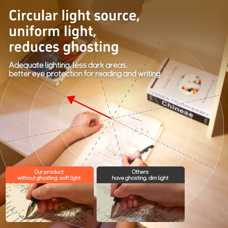 Rechargeable LEDs Clip on Desk Lamp 360 Flexible Gooseneck Reading Table Light Eye-Caring USB Table Lamp Study Read Light