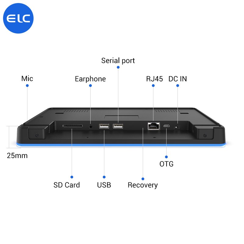 Wall Mount Touch Screen Display POE Power Surrounding LED Light Bar Meeting Room Android Tablet PC Booking System