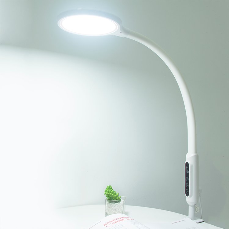 Bright smart remote control long arm led desk lamp table standing reading book light with iron clip for office work business
