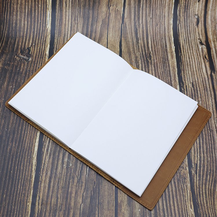 High Quality Exercise Book Cover Hand-crafted Filofax Organizer Refillable A5 Genuine Leather Agenda Notebook with Pocket