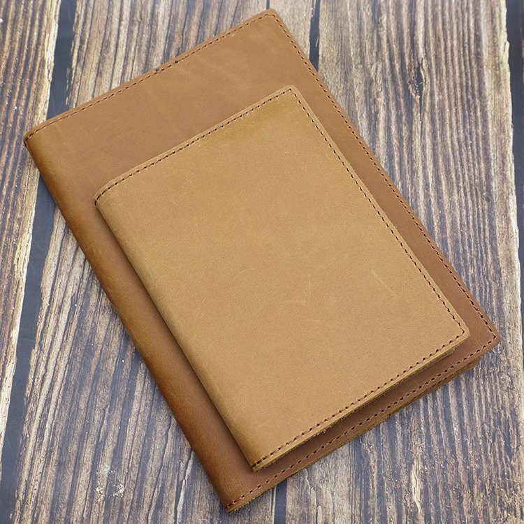 High Quality Exercise Book Cover Hand-crafted Filofax Organizer Refillable A5 Genuine Leather Agenda Notebook with Pocket