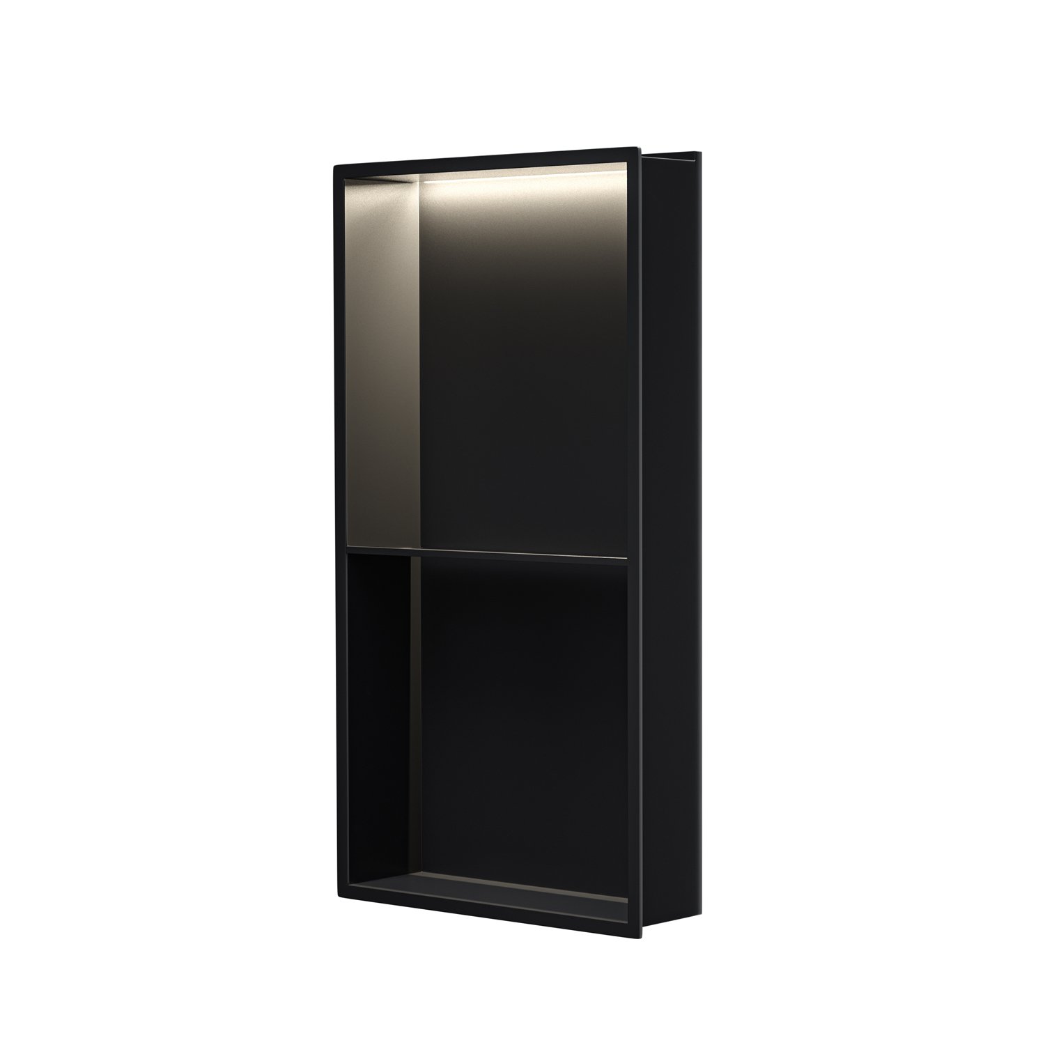 Waterproof Stainless Steel Wall Niche with LED Light Wall Mounted Storage Shelves Space Saving for Wine Plant Book Vase Display