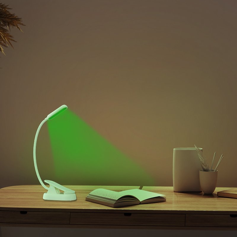 Green Led student eye protection reading lamp creative gift table study lamp Clip book light for Reading