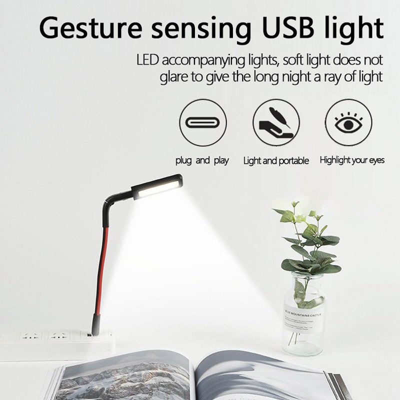 Computer mini LEDUSB light, adjustable book light, modern LEDUSB light, flexible gooseneck reading light, intelligent luminous
