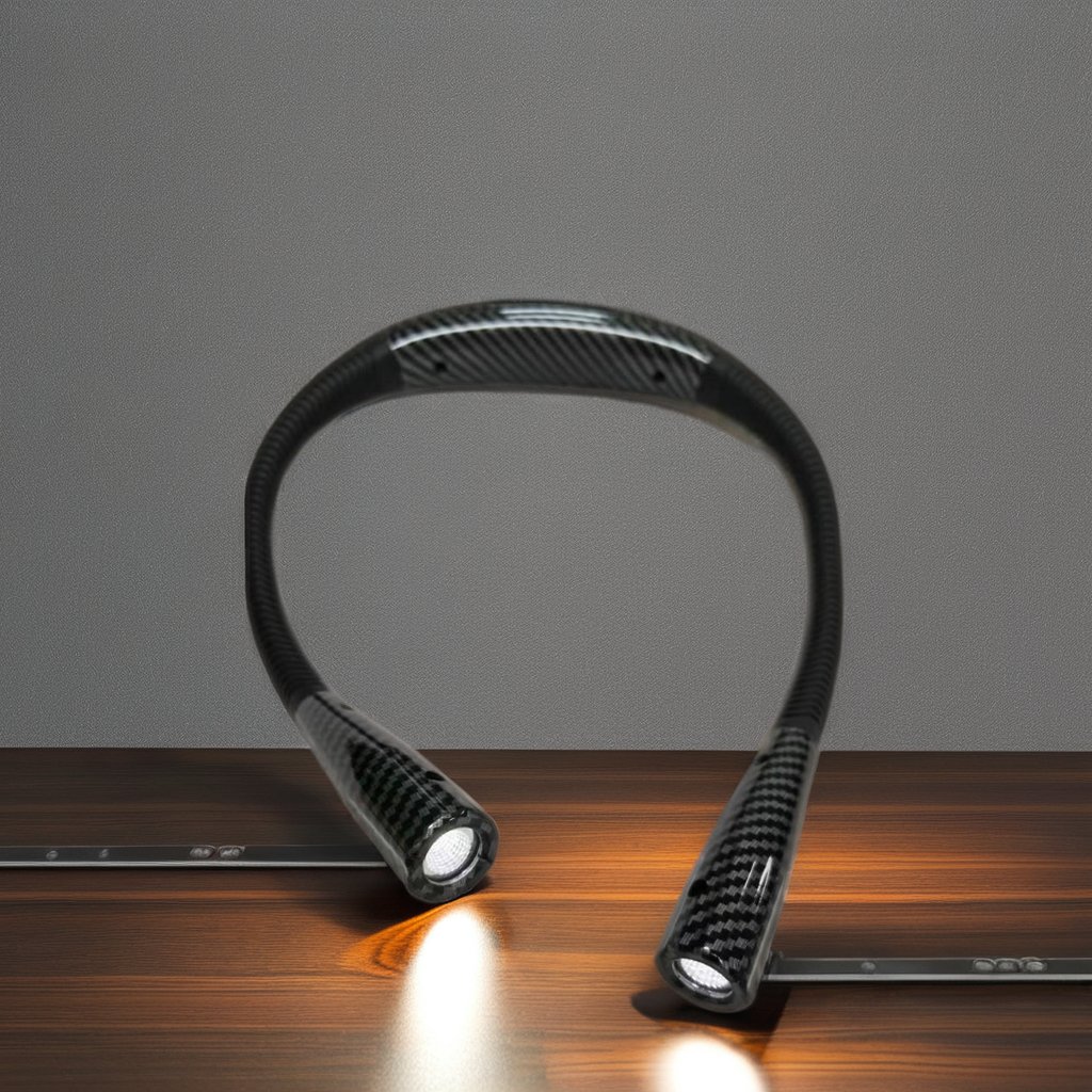 Rechargeable LED Neck Reading Light with 3 Adjustable Brightness Flexible Soft Silicone Arms for Knitting