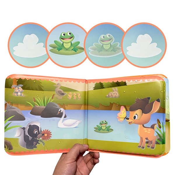Educational Children Bath Book with Qute Animal Design for Toddlers, Magic Water Coloring Bath Book, Hot Selling PEVA Bath Book