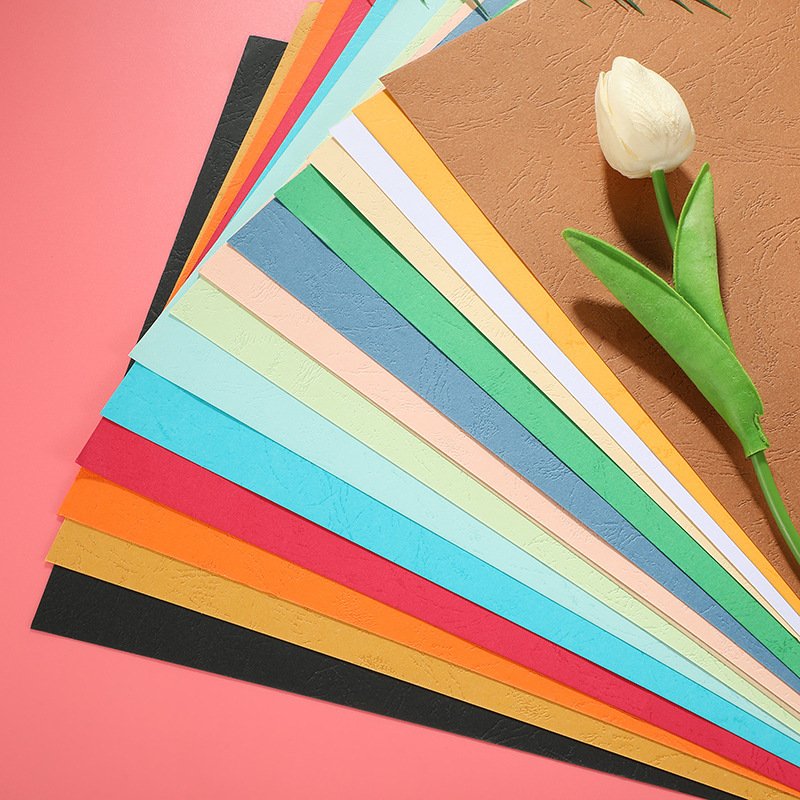 Spot Multi color 230g Leather Pattern Paper A3A4 Colorful Pattern Paper Book Cover Hard Cardboard