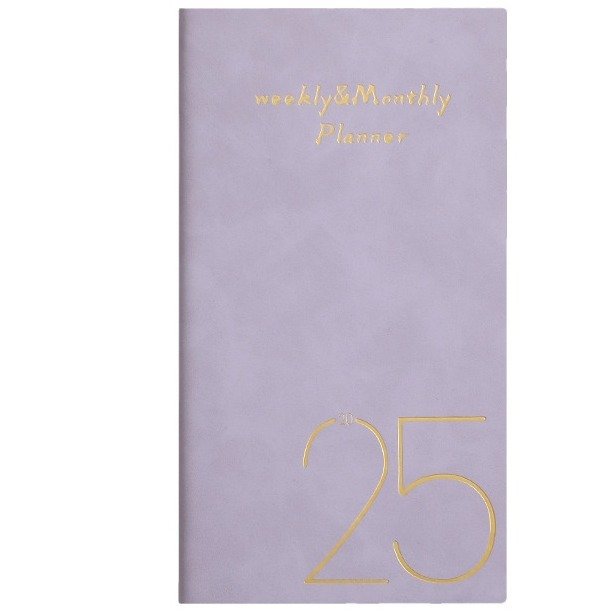 2025 A6 Small Leather Diary English Calendar 365 day Notebook Daily Planners Kawaii Pocket PU Agenda