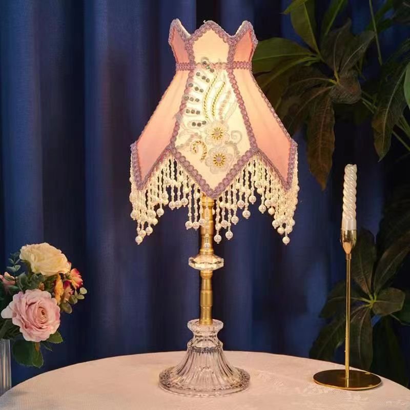 French Table Lamp American Retro Living Room Bedroom Villa European Pastoral Creative Tassels Desk Light