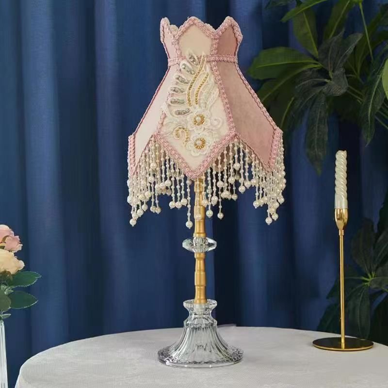 French Table Lamp American Retro Living Room Bedroom Villa European Pastoral Creative Tassels Desk Light
