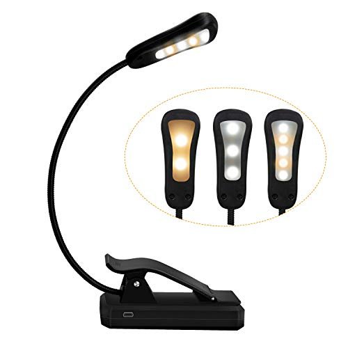 Book Light Rechargeable Reading Lights For Books In Bed With 3 Colors And 9 Brightness LED Book Reading Light With Clip For K