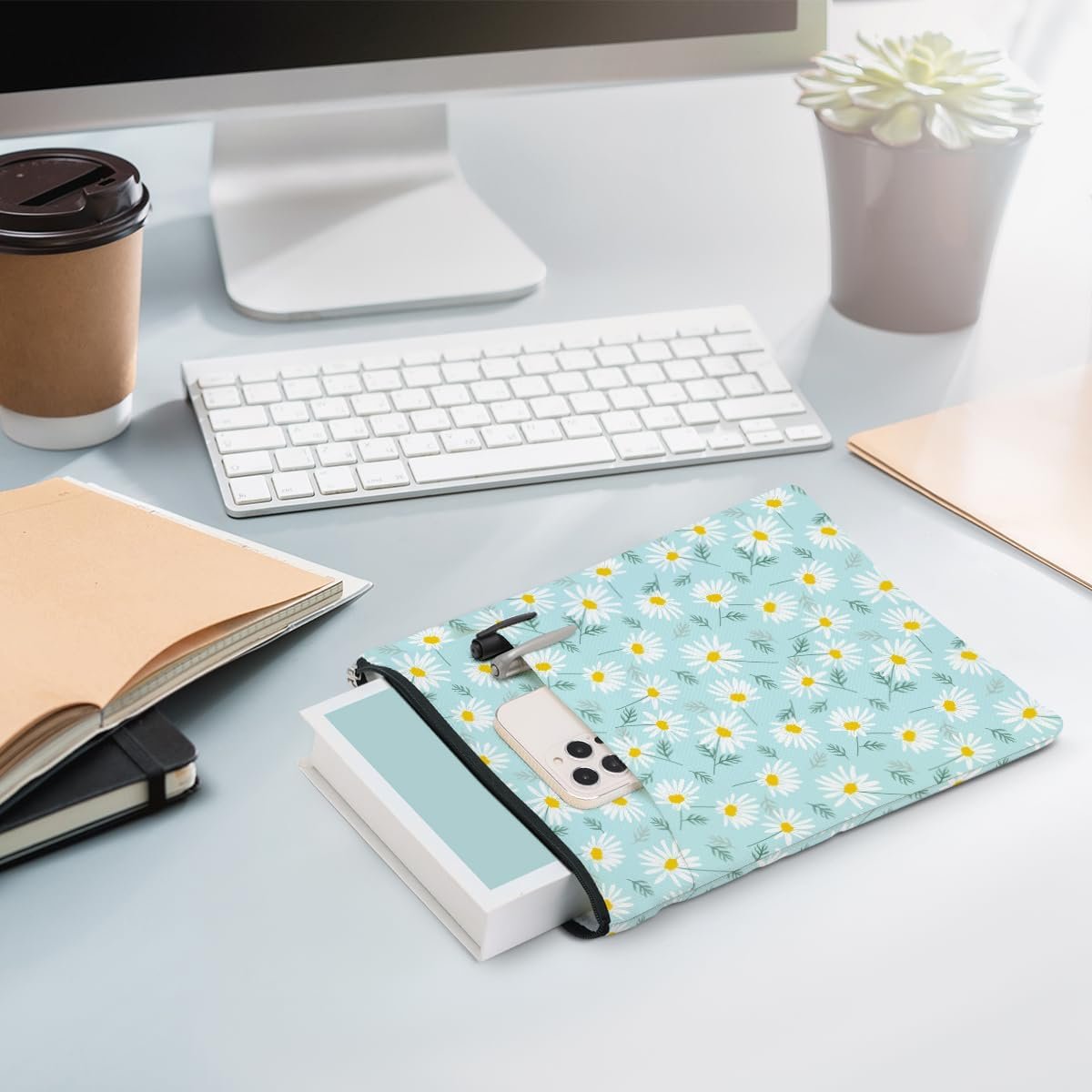Custom Print Zipper Book Sleeve Waterproof Book Cover Portable Kindle Pocket Pouch with Inner Cotton Padding