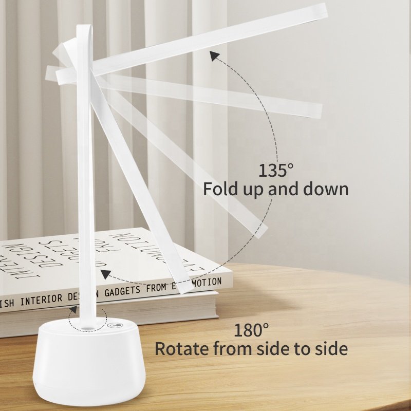 Portable battery lithium foldable office led book bedside reading desk stand light table lamp study for kids study student table