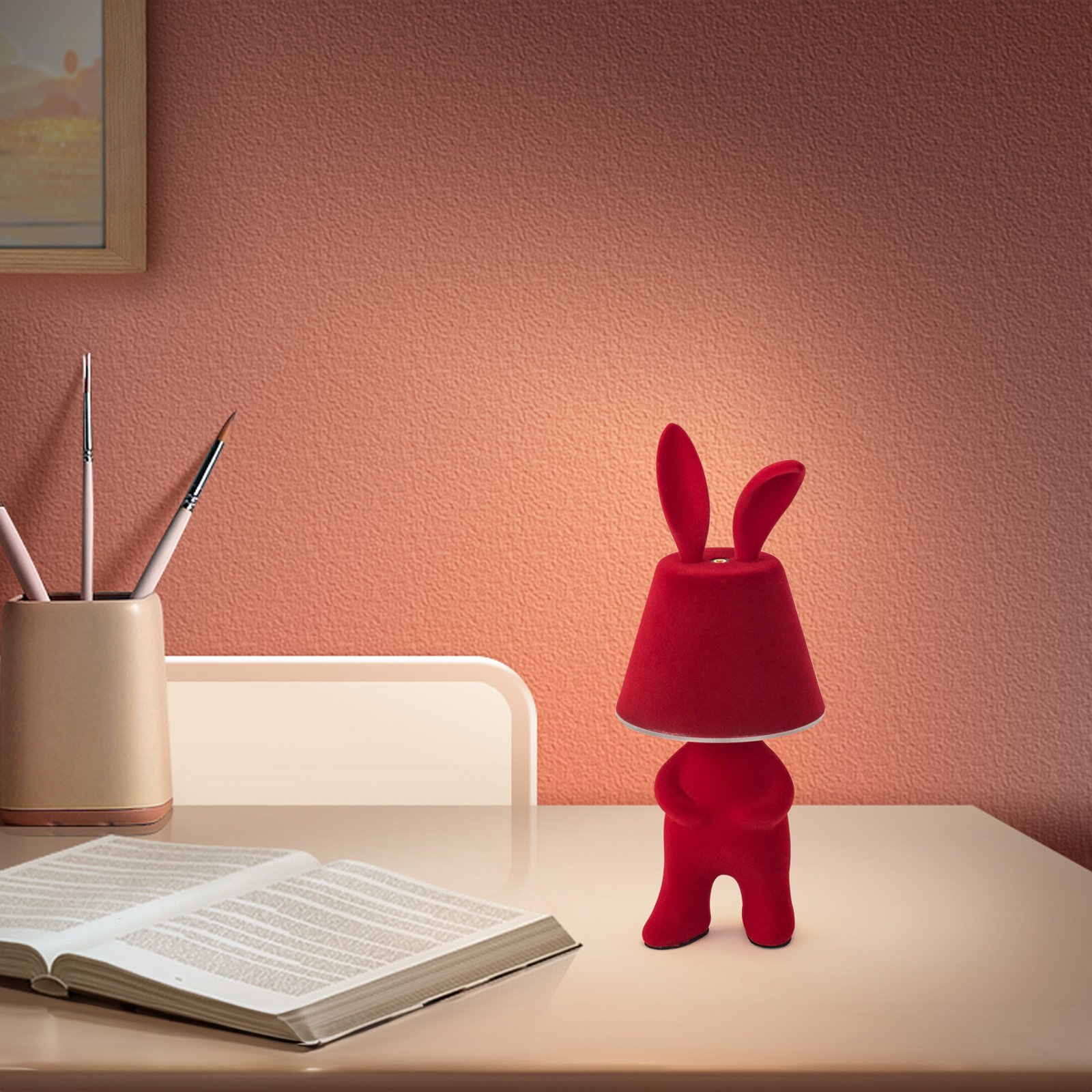 Newish Creative Animal Colorful Modern Lamparas Bedroom Bedside Room Decor Baby Fat Rabbit Kids Led Night Light Table Desk Lamp