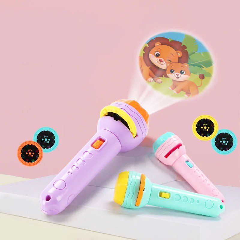 Flashlight Projector Torch Lamp Toy Baby Sleeping Story Book Early Education Toy for Kid Holiday Birthday Xmas Gift Light Up Toy