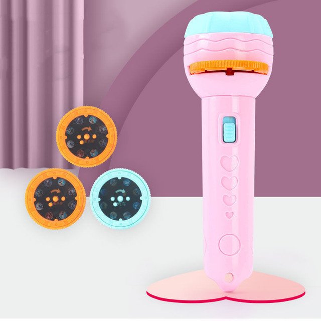 Flashlight Projector Torch Lamp Toy Baby Sleeping Story Book Early Education Toy for Kid Holiday Birthday Xmas Gift Light Up Toy