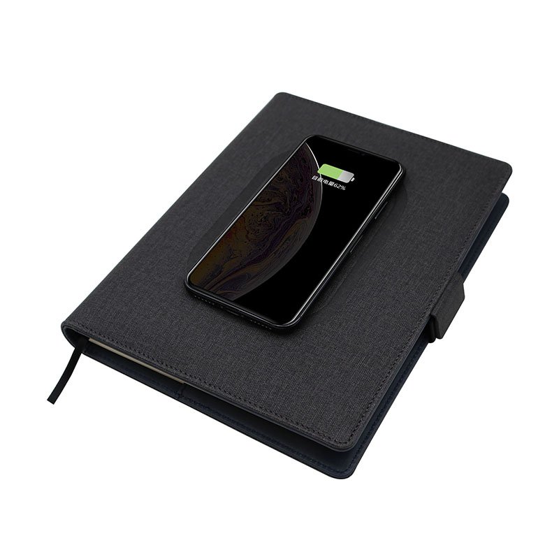 LOKE A5 Digital Planner Wirelesspower Banktebook with Powerbannote Bookocket Card Holder Smart1 Oppybagft Leather Spiral Binding