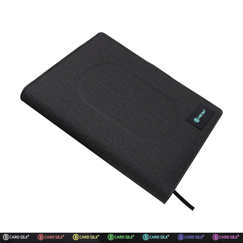 LOKE A5 Digital Planner Wirelesspower Banktebook with Powerbannote Bookocket Card Holder Smart1 Oppybagft Leather Spiral Binding