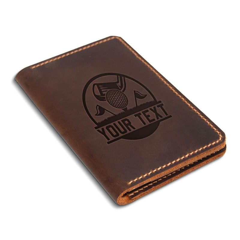 Handmade Genuine Leather Golf Scorecard Holder Custom Yardage Book Cover for Golfers Golf Accessories Father Day Gifts
