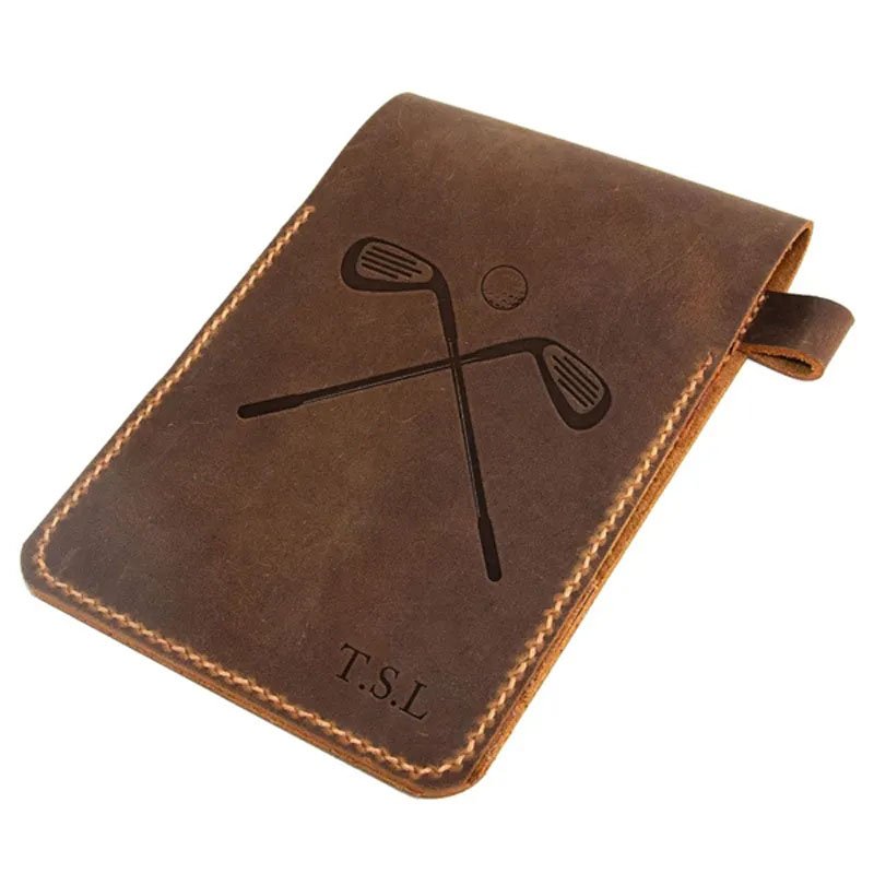 Handmade Genuine Leather Golf Scorecard Holder Custom Yardage Book Cover for Golfers Golf Accessories Father Day Gifts