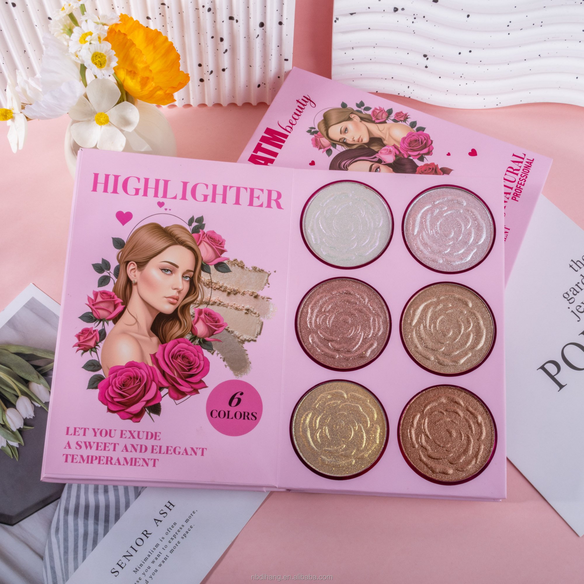 4-Layer Book-Style Foldable Makeup Palette Set Portable & Long-Lasting Contour Blush Highlight Eyeshadow Professional 43 Shades,