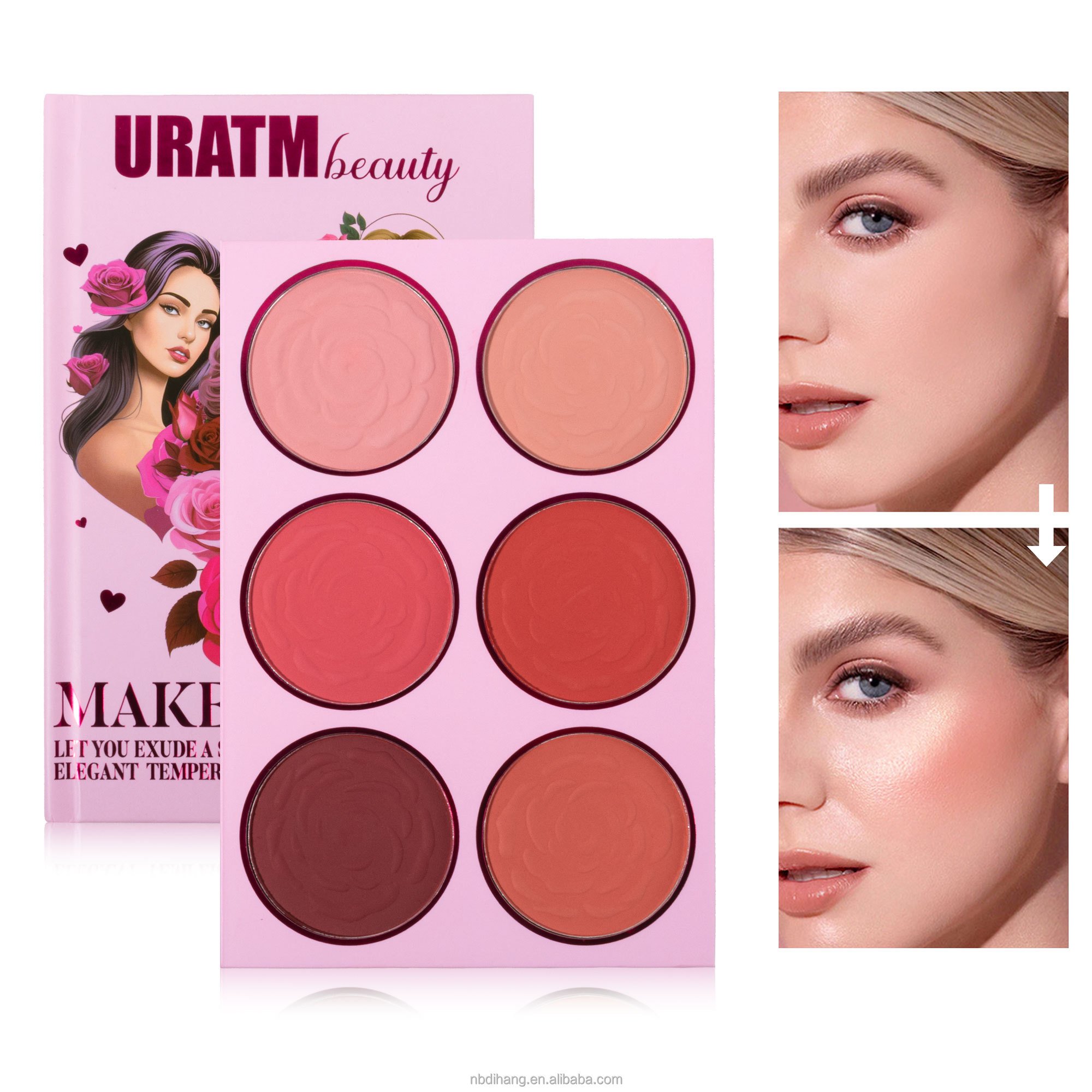 4-Layer Book-Style Foldable Makeup Palette Set Portable & Long-Lasting Contour Blush Highlight Eyeshadow Professional 43 Shades,