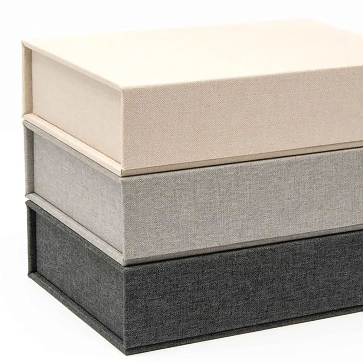 Custom Linen Portfolio Box 10 x 8'' With 10 Photo Portraits Mats Linen Fabric Photography Album Book Clamshell Box Set