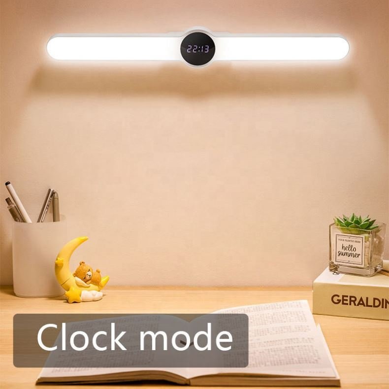 Shingel Table Lamp Clock Usb Led Light Hanging Magnetic Cabinet Desk Lamp Chargeable Stepless Dimming Reading Lamp